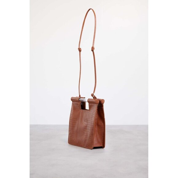 BEIS Cognac Croc Crossbody Bag NEW with tags - Picture 5 of 5